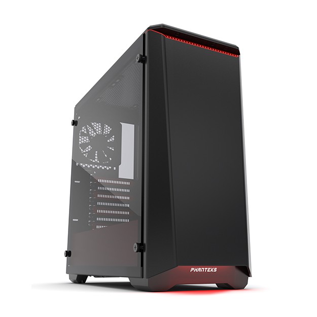 Phanteks Eclipse P400 Black/Red Tempered Glass - RGB Illumination Mid-Tower Case