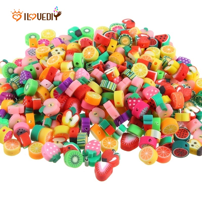 Set 100 Hạt Đá Đất Sét Polymer 10mm Dùng Làm Đồ Trang Sức Diy