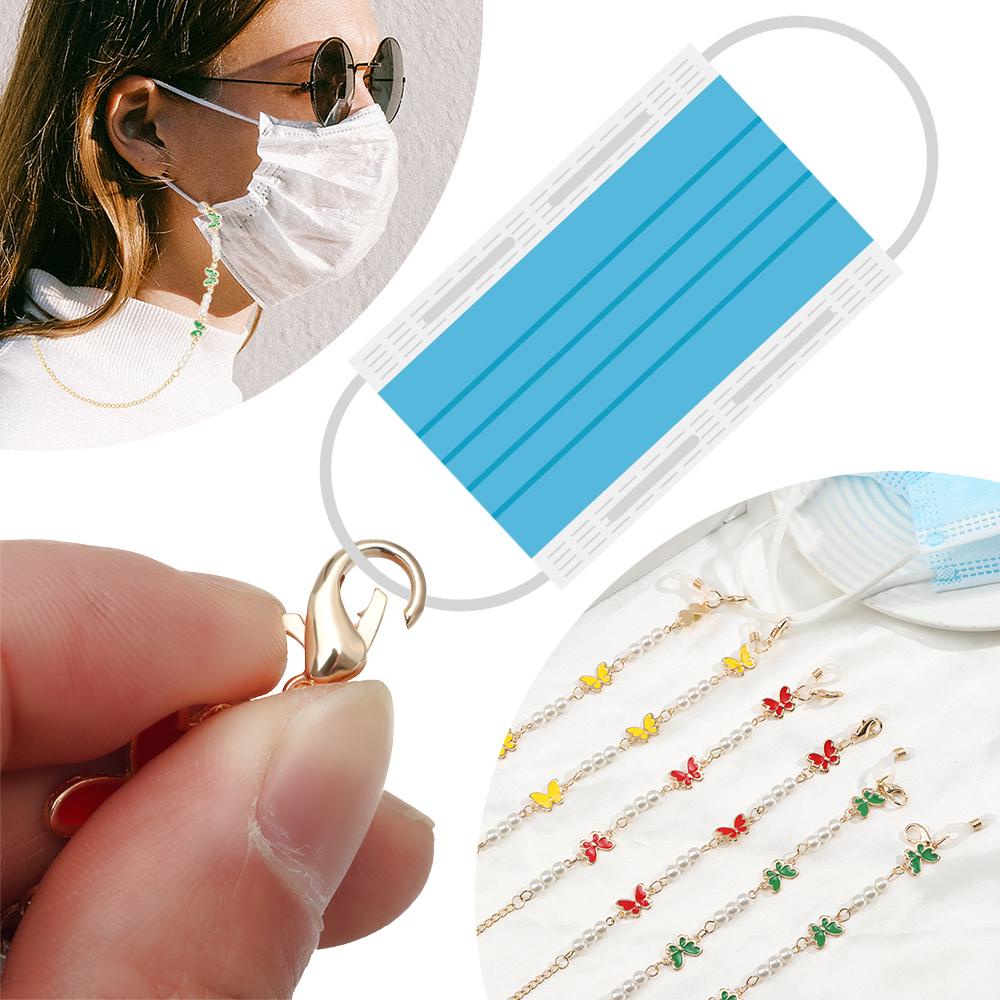 ESPO Dây Chuỗi Hạt Pha Lê Hình Nơ Kim Loại Đeo Mắt Kính Chống Thất Lạc