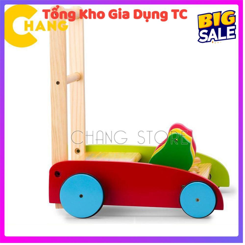 Xe tập đi cho bé, Xe gà, xe đẩy tập đi bằng gỗ giúp giữ thăng bằng, an toàn, dễ dàng sử dụng