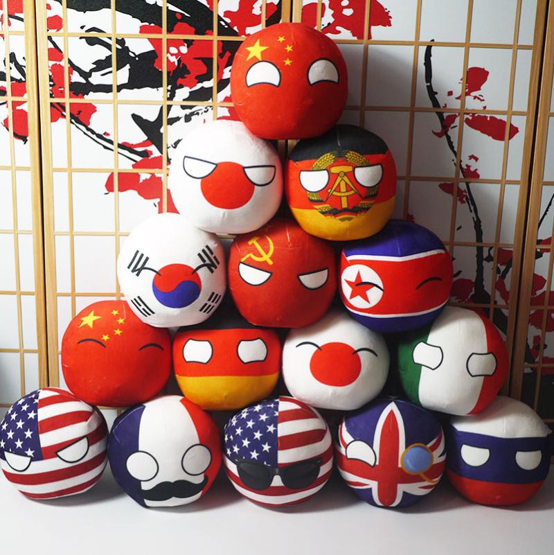 Búp bê nhồi bông hình các thành viên bóng đá USSR USA FRANCE RUSSIA UK JAPAN GERMANY CANANDA ITALY Countryball #9