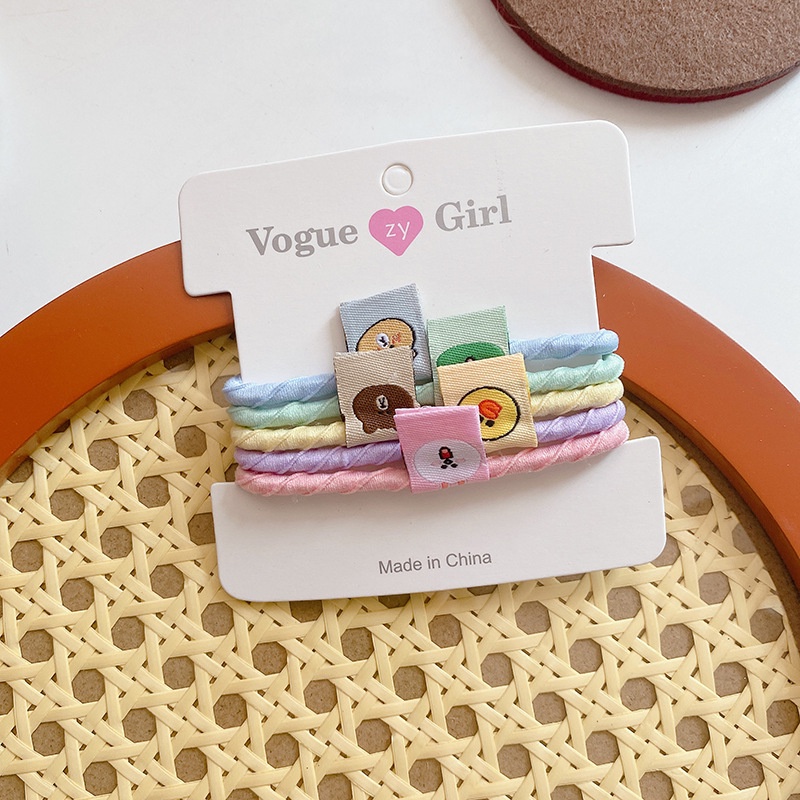 Set 5 dây buộc tóc cao su nhiều màu sắc đơn giản phong cách Hàn Quốc cho nữ