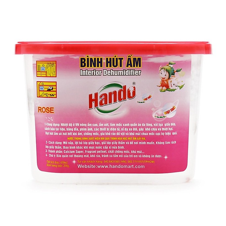 Hộp hút ẩm tủ quần áo khử mùi chống ẩm mốc hương dịu nhẹ Hando 450ml