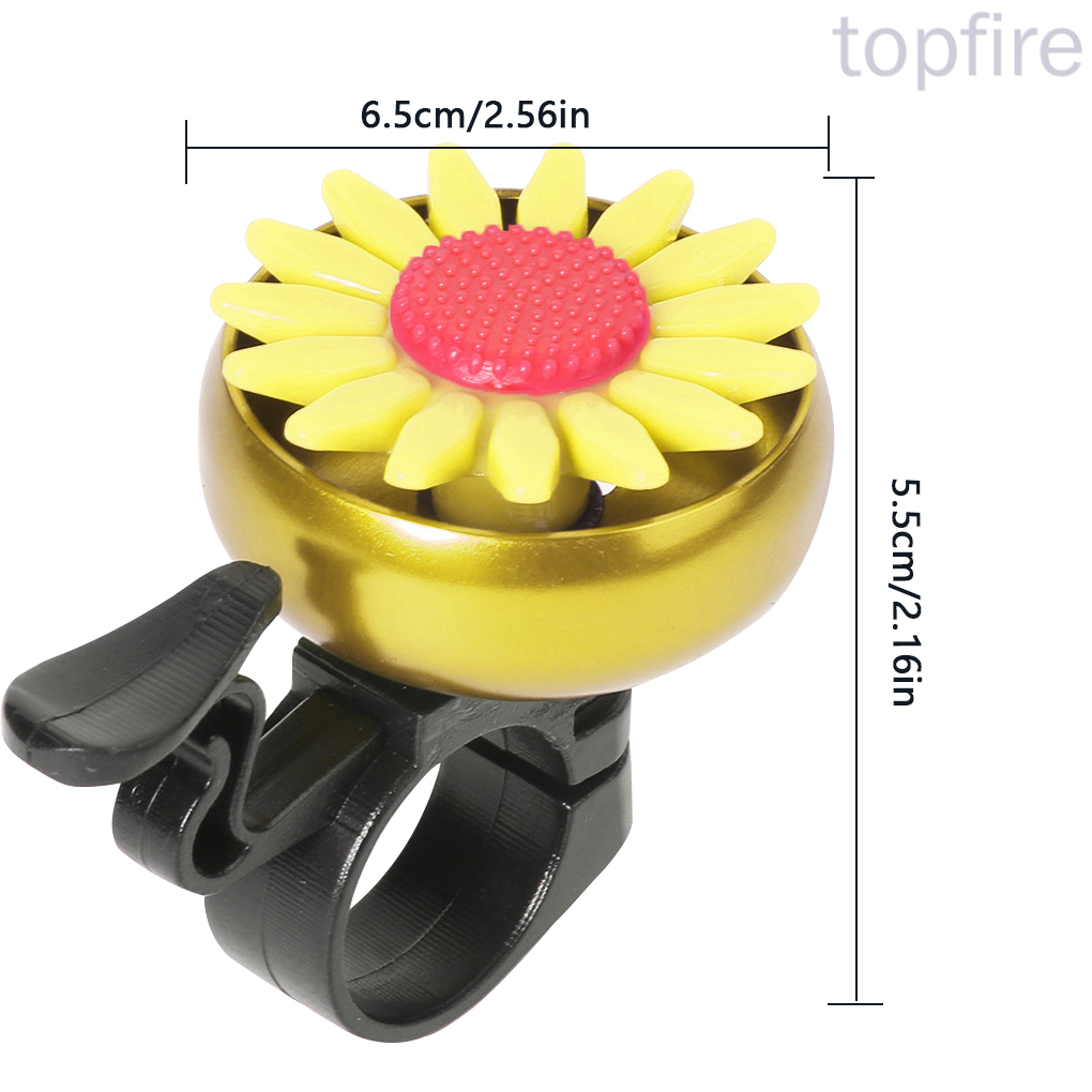 TOpfire Bike Small Bell Iron Plastic Flower Bicycle Bell Smart Decorative Cycling Ring Alarm, Yellow