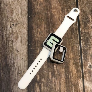 Combo ốp kính cường lực 9H và dây silicon Apple Watch, đồng Hồ Thông Minh iWatch 1/ 2/ 3/ 4/ 5 38mm 40mm 42mm