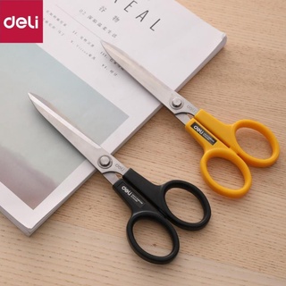 Kéo văn phòng 220mm deli, đen/vàng - 1 chiếc - e6014