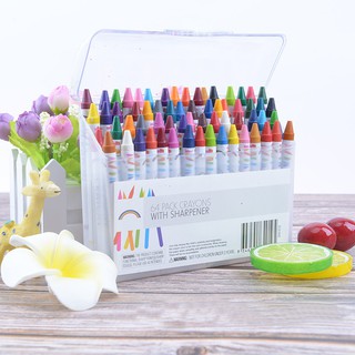 Bộ 64 cây bút màu sáp mẫu mới có hộp đựng bằng nhựa cho bé luyện vẽ
