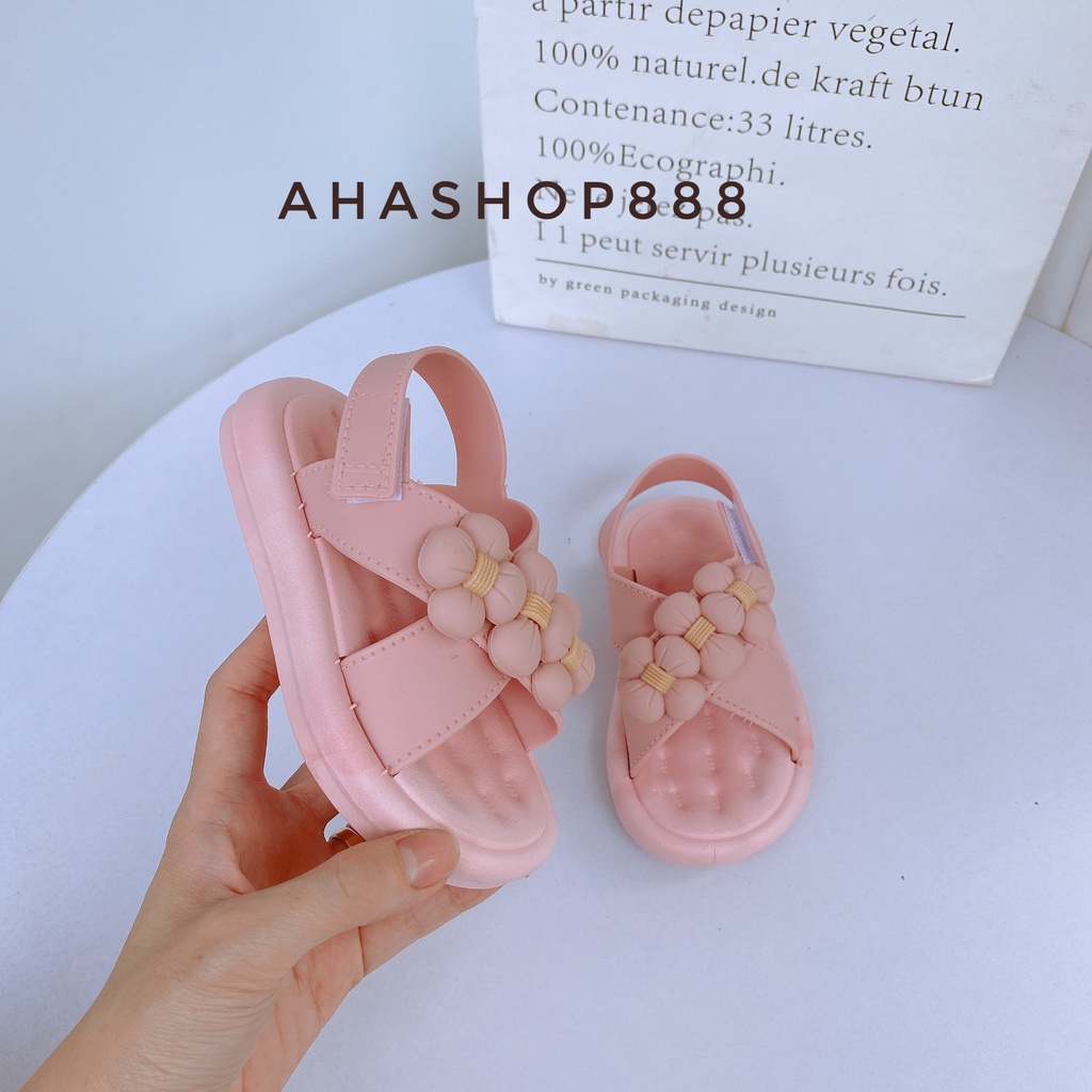Form to Dép Quai Hâu Sandal Bé Gái Đính Hoa Chéo K126