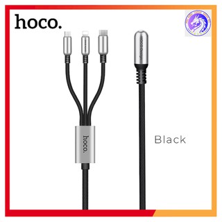 Cáp sạc nhanh chính hãng hoco u17 3 đầu lightning, micro, type-c dài 1m5
