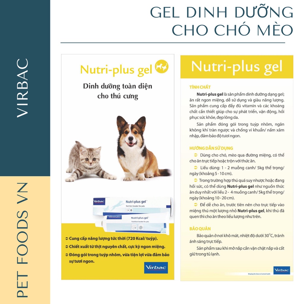 Gel dinh dưỡng cho chó mèo VIRBAC Nutri-plus Gel 100g