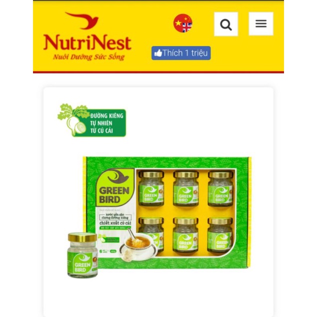 HỘP QUÀ YẾN SÀO ĐƯỜNG KIÊNG CỦ CẢI NUTRINEST