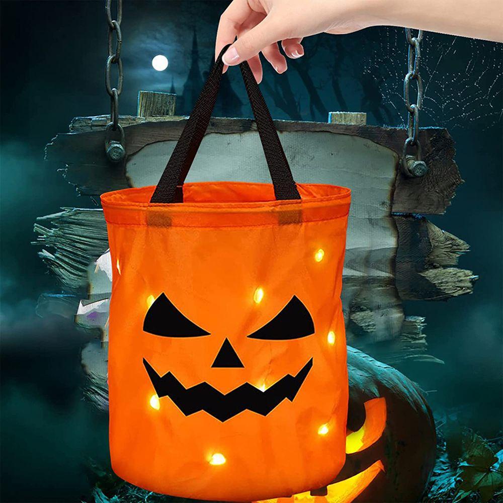 LAKAMIER Túi Đựng Kẹo Halloween Có Đèn LED Độc Đáo