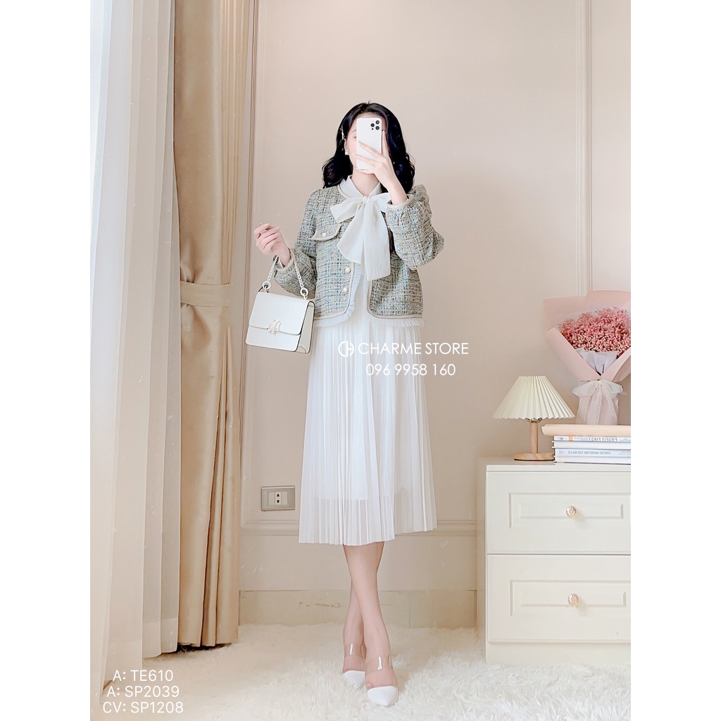 Chân váy dập ly nữ dáng xòe thiết kế Charme 1208 | BigBuy360 - bigbuy360.vn