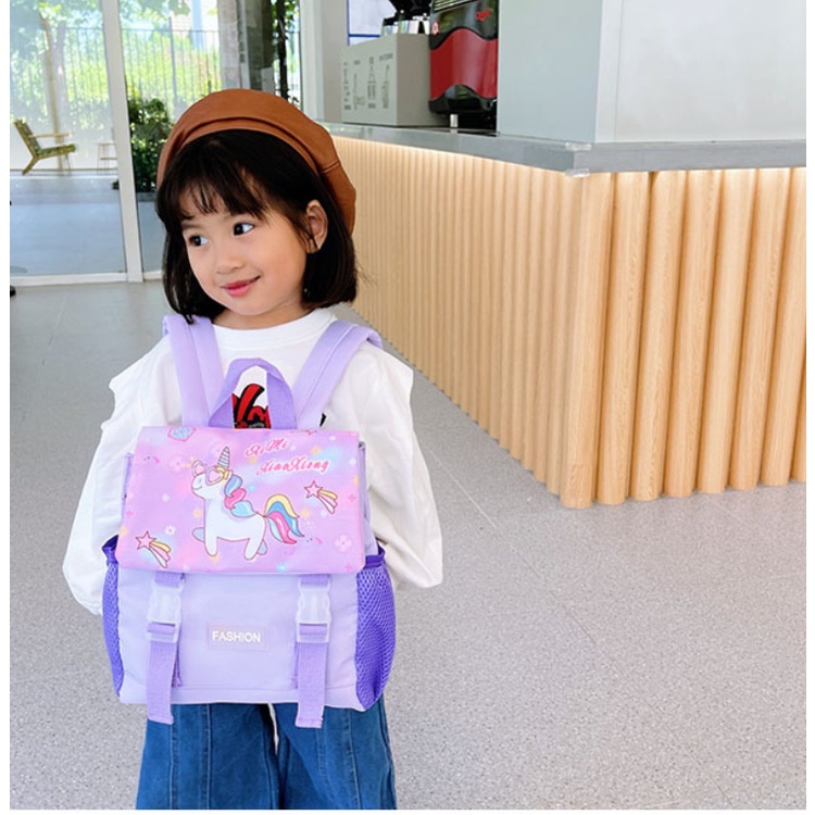 SANRIO Ba Lô Đi Học Cỡ Lớn Hình Kỳ Lân Hoạt Hình Đáng Yêu Cho Bé