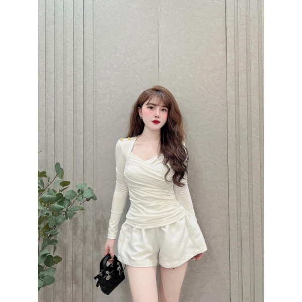 Áo len tăm chéo ngực cúc vai siêu hot 😘