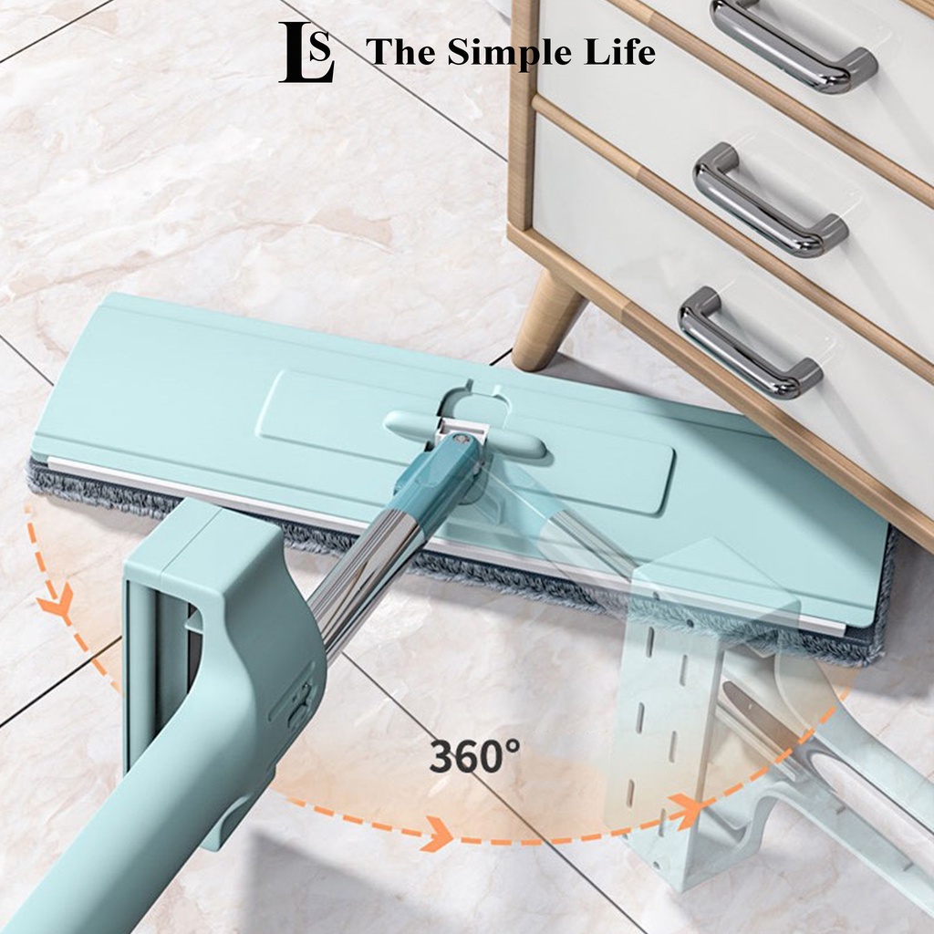 Chổi lau nhà tự vắt, cây lau nhà xoay 360 độ tự vắt tặng kèm 2 bông lau, dụng cụ vệ sinh nhà cửa cao cấp [CHÍNH HÃNG]