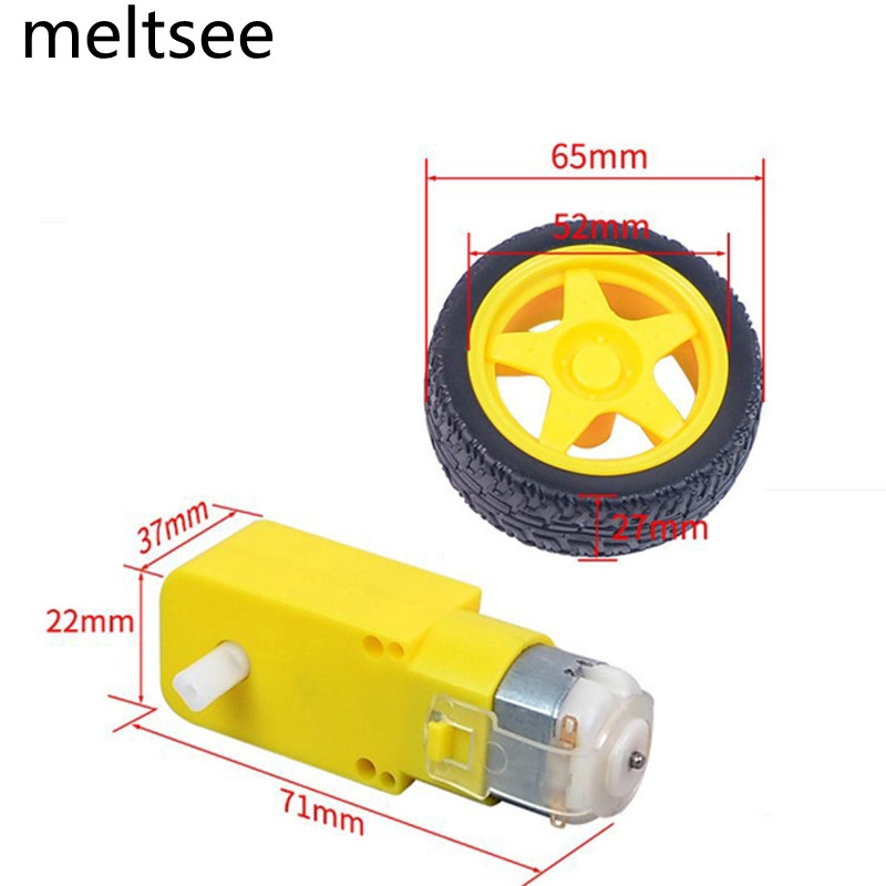 Bộ bánh xe TT và động cơ bánh răng 130 Arduino DC3V-6V dành cho xe hơi/robot thông minh