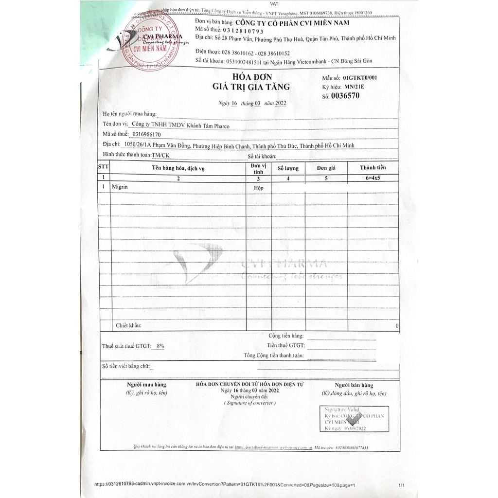 Migrin Plus  - Giảm đau nửa đầu, migraine, thiếu máu não, tuần hoàn não, migrain