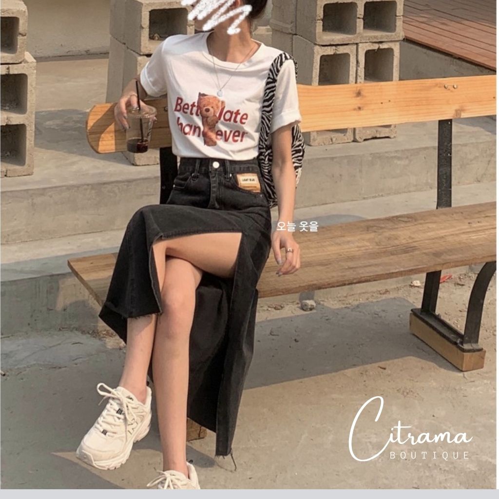 Chân váy bò xẻ tà dáng dài chân váy denim lưng cao quyến rũ cho nữ CVJ02 | BigBuy360 - bigbuy360.vn