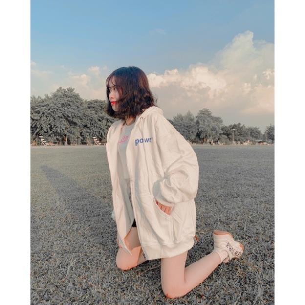 -HÀNG NHẬP KHẨU Áo Khoác Hoodie Dây Kéo Form Rộng POW Ulzzang (ẢNH THẬT) Liên hệ mua hàng 084.209.1989