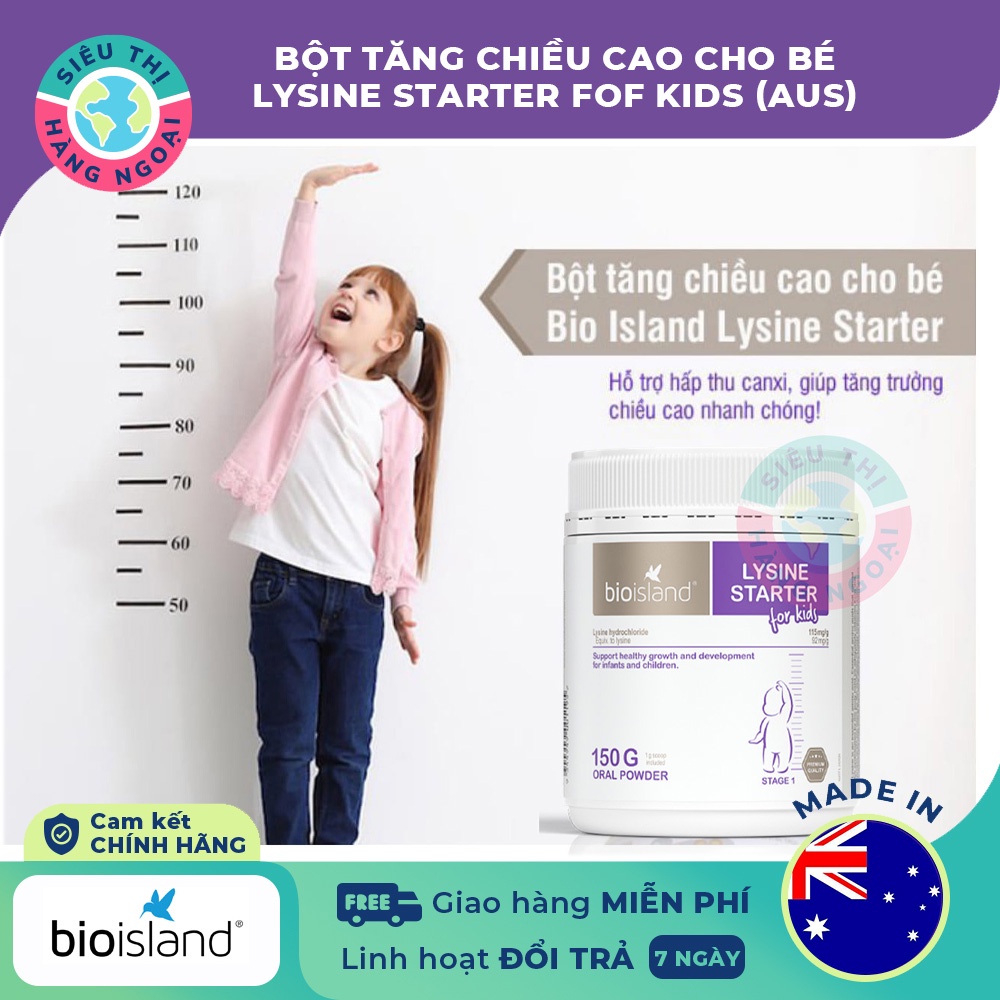 Bột tăng chiều cao cho bé Bio Island Lysine Starter for Kids 150g Úc