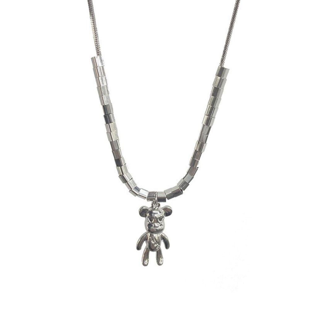 Vòng cổ Choker Mặt Hình Gấu Phong Cách Punk Hip Hop Cho Nữ