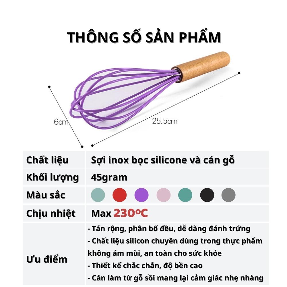 Cây đánh trứng silicon cán gỗ - Phới đánh trứng JOYSHOUSE