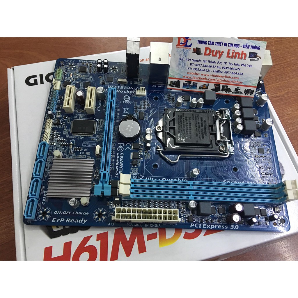 Main Gigabyte H61 mới renew full hộp bảo hành 36 tháng 95