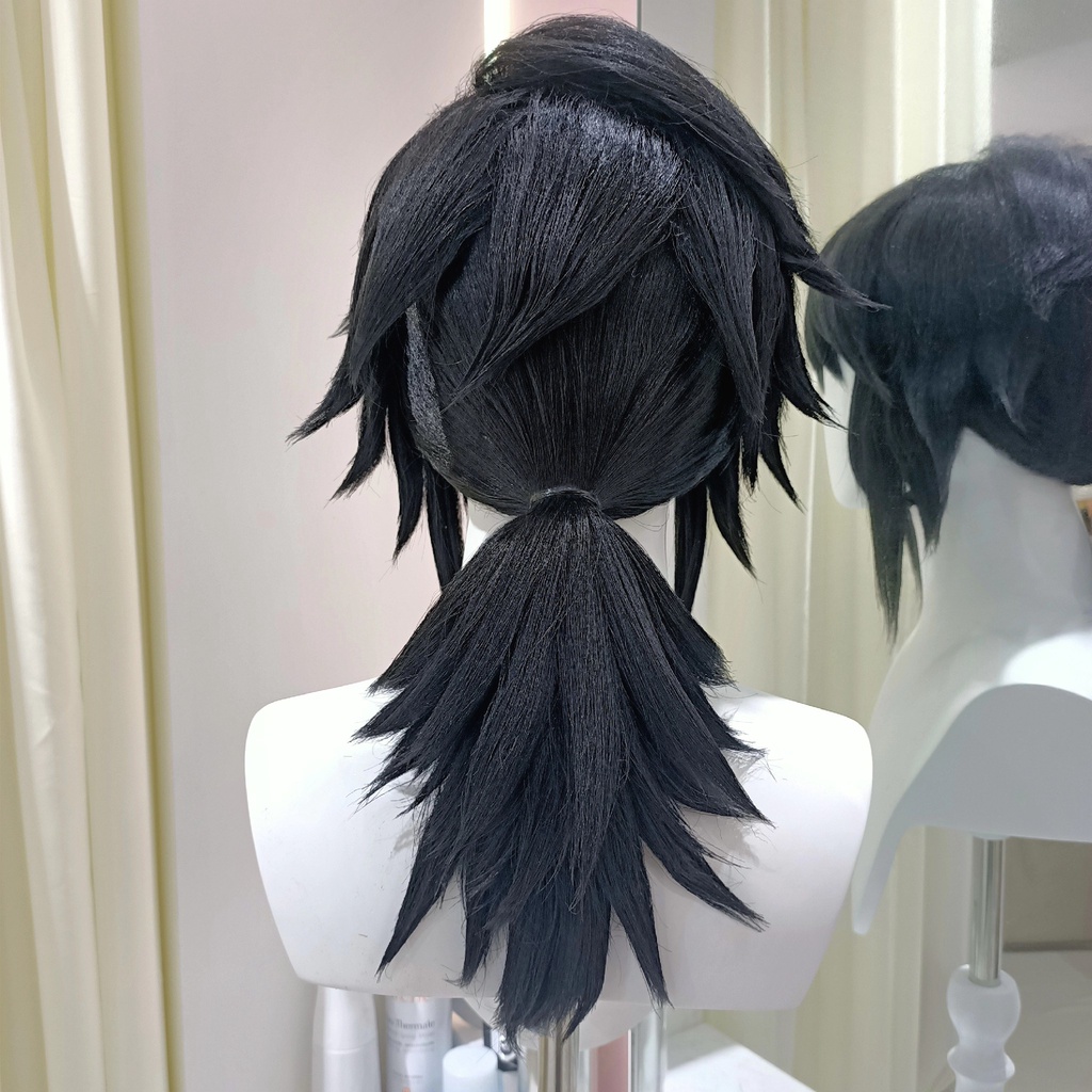 Wig/tóc giả đen cosplay Tomioka Giyuu thuỷ trụ Kimetsu no Yaiba demon slayer