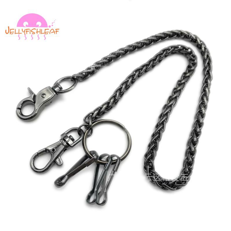 Men's Basic Classic Simple Strong Biker Trucker Key Jean Wallet Chain Sier