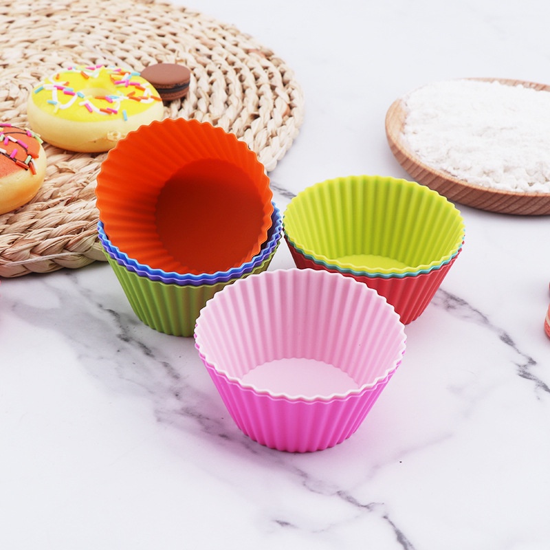 Khuôn Làm Bánh Muffin, Cupcake, Bánh Bông Lan Silicon Chịu Nhiệt