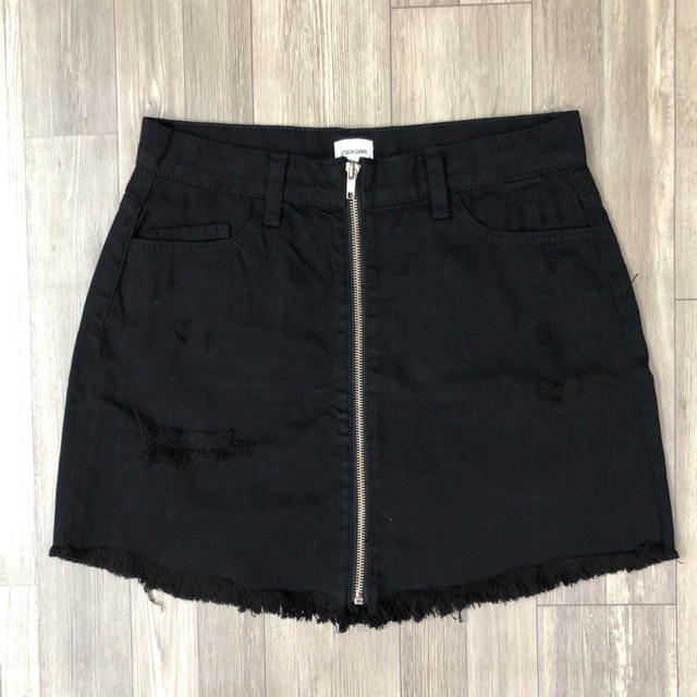 CHÂN VÁY JEAN DENIM SNEEK PEEK KHOÁ KÉO TUA RUA | BigBuy360 - bigbuy360.vn