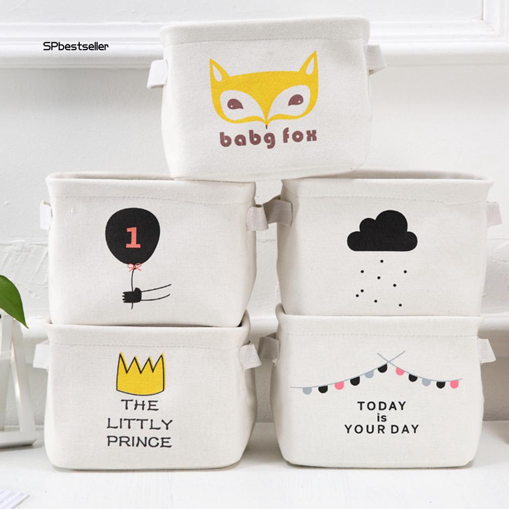 Giỏ vải đựng vật dụng để bàn xinh xắn