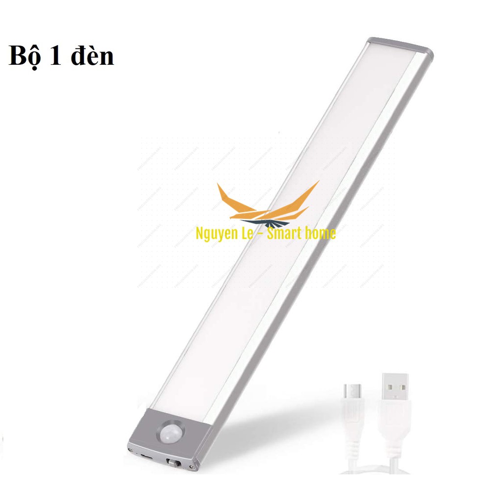 Bộ đèn LED cảm ứng cao cấp tiện dụng gắn tủ quần áo , tủ chén , cầu thang tự động sáng , tích hợp pin sạc.