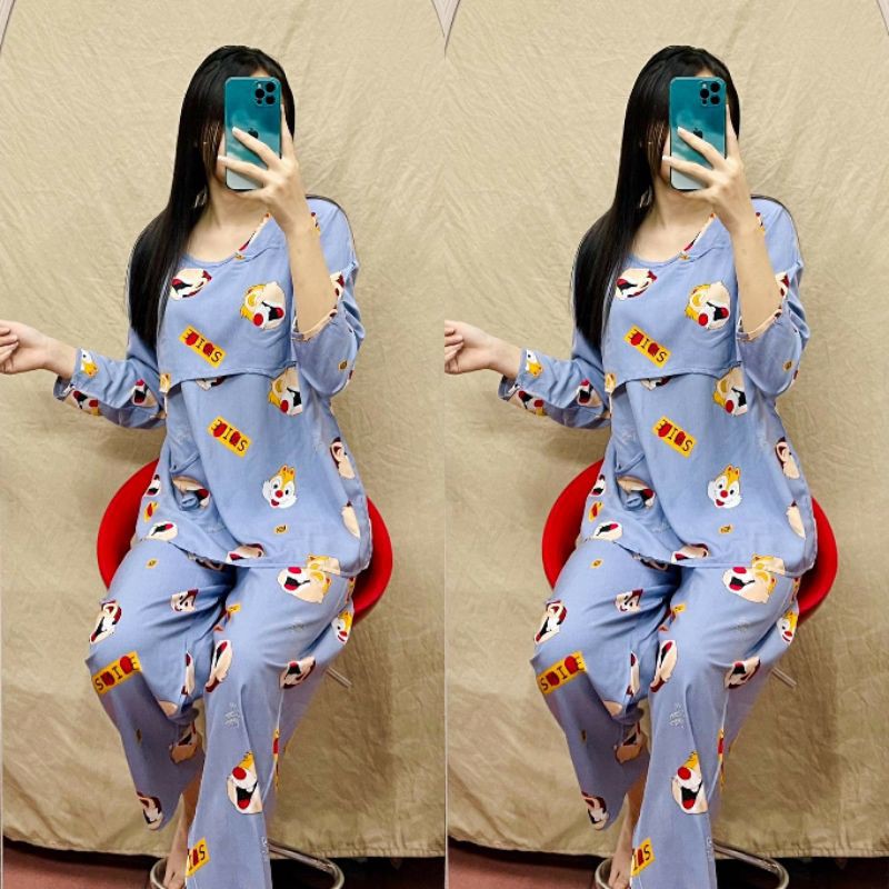 Bộ đồ lanh lụa dài tay mặc bầu , sau sinh cho con bú