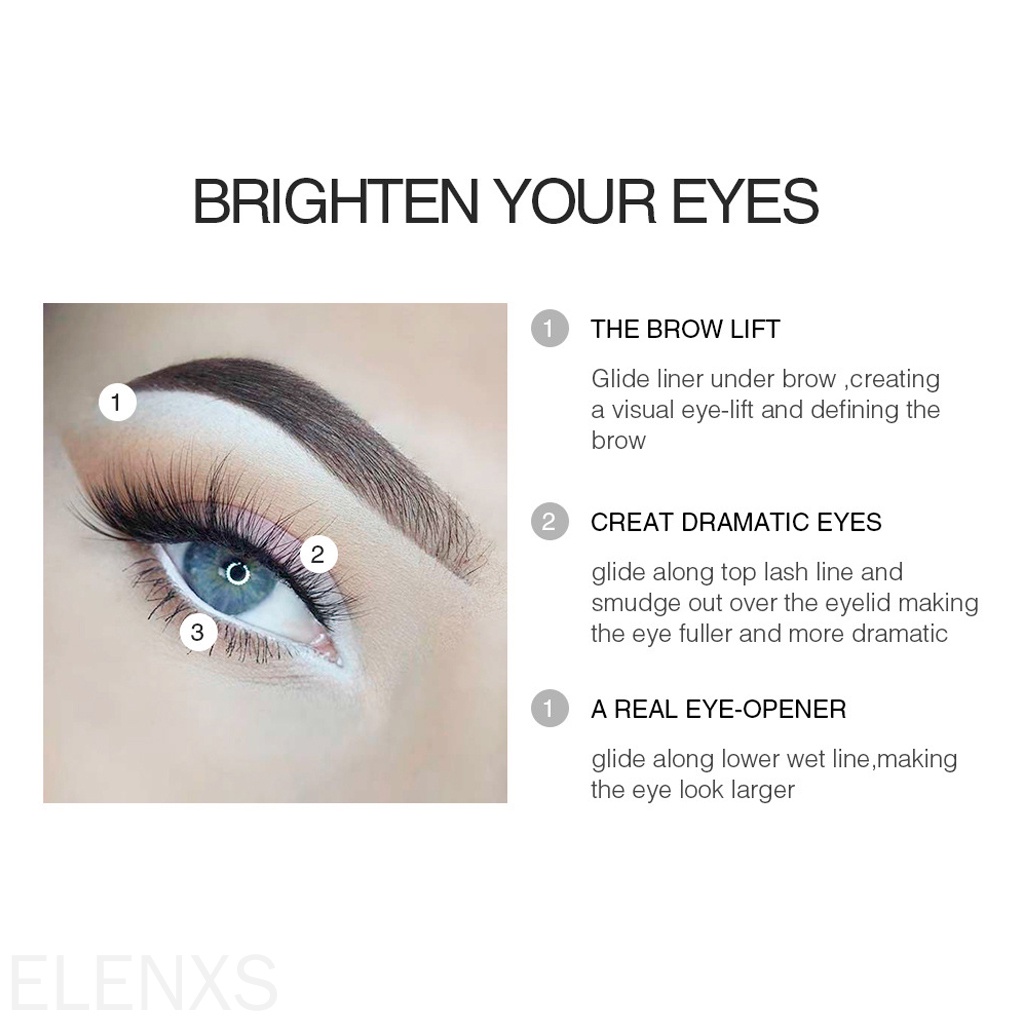 [Hàng mới về] Bút kẻ mắt màu trắng độ bóng cao chống thấm nước dành cho nữ