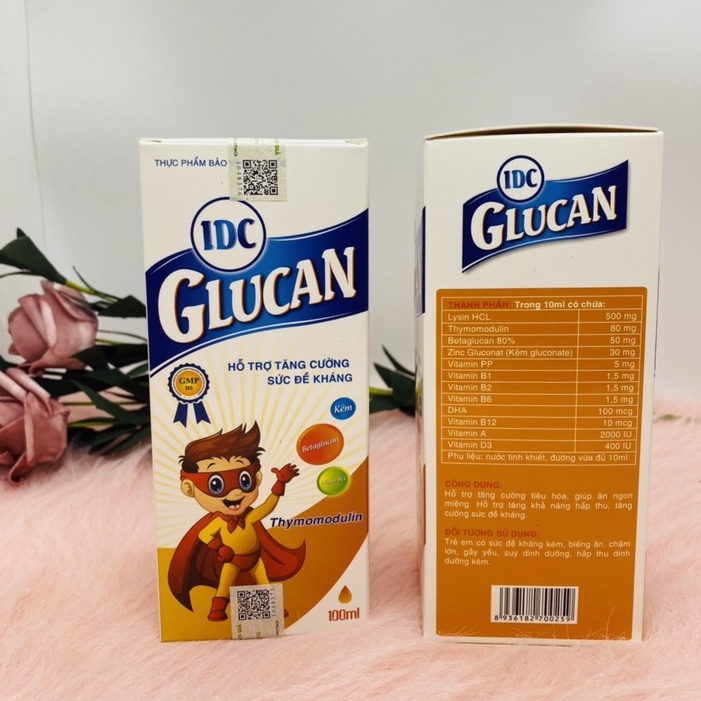 Tăng đề kháng IDC Glucan hộp 100ml giúp tăng cường tiêu hóa, tăng hấp thu cho bé từ 6 tháng tuổi