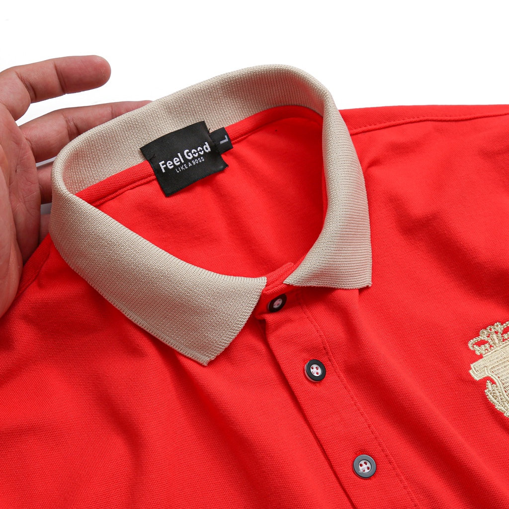 Áo Polo Nam FEEL GOOD CROWN basic - Áo thun nam có cổ trụ bẻ, vải cotton cao cấp màu mềm mịn co dãn