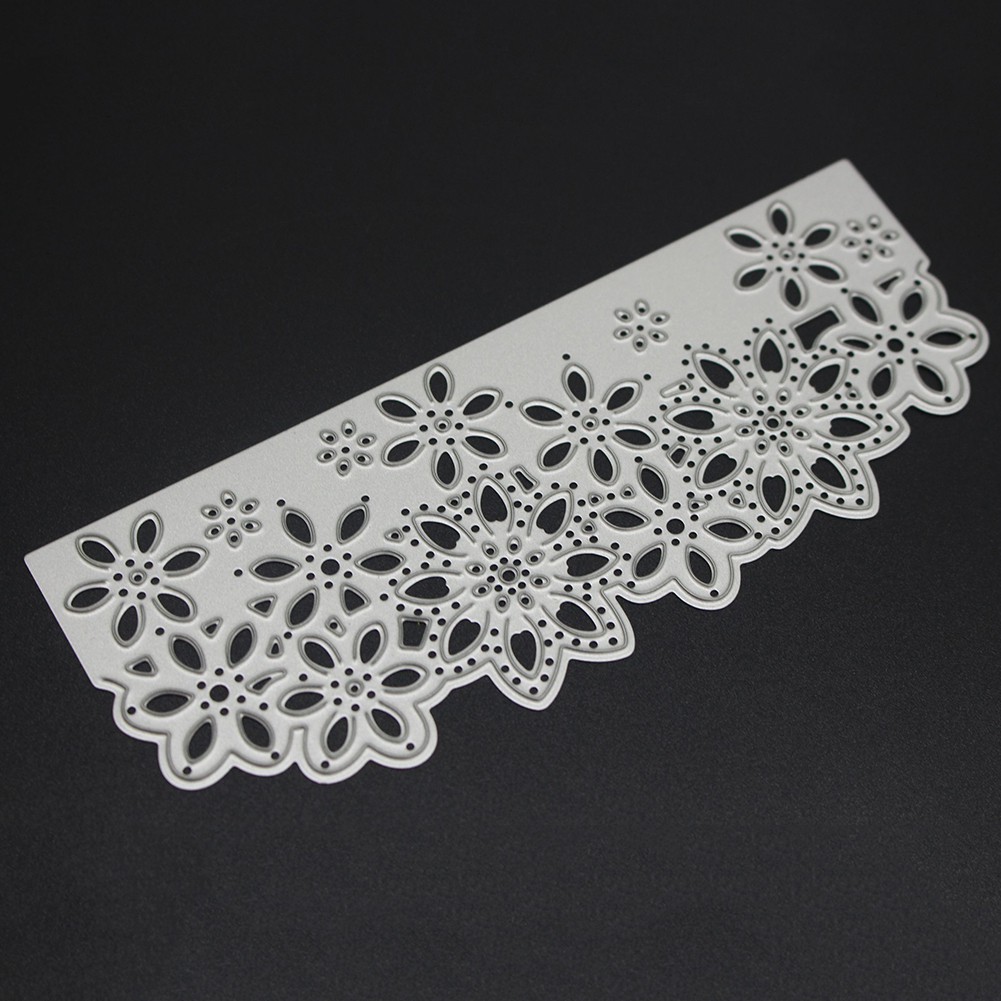 Khuôn cắt giấy bằng kim loại hình dải hoa xinh xắn kích thước 135x55mm dùng để trang trí scrapbook/thiệp giấy thủ công