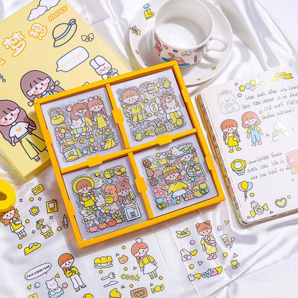 Sticker Dán Trang Trí Sổ Tay DIY Thanh Lịch Dành Cho Nữ Sinh