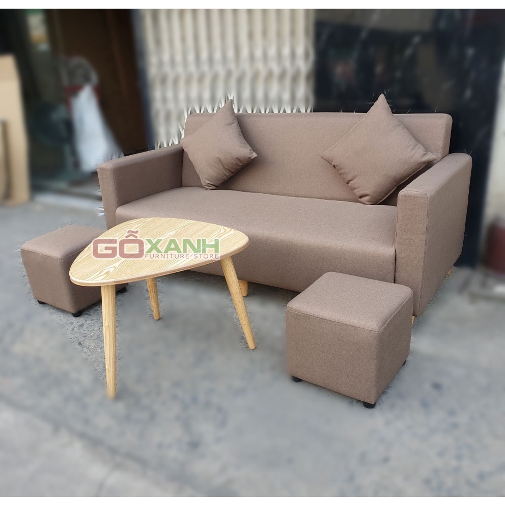 Bộ sofa giá rẻ tại kho - ghế sopha vải màu nâu tại Tphcm - Salon cao cấp giá thấp