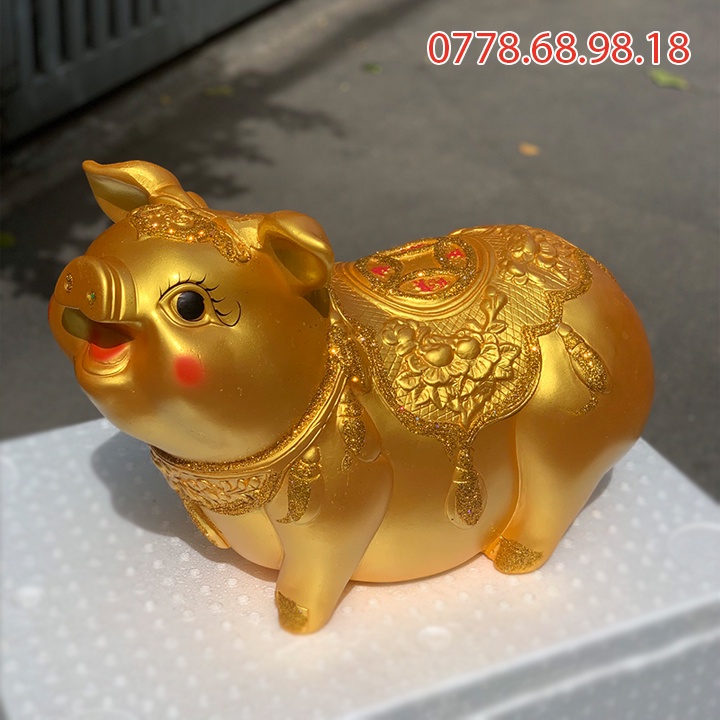 Heo đất to khổng lồ, lợn đất vàng tiết kiệm size to lớn quà cưới dài 60cm, 65cm và 70cm