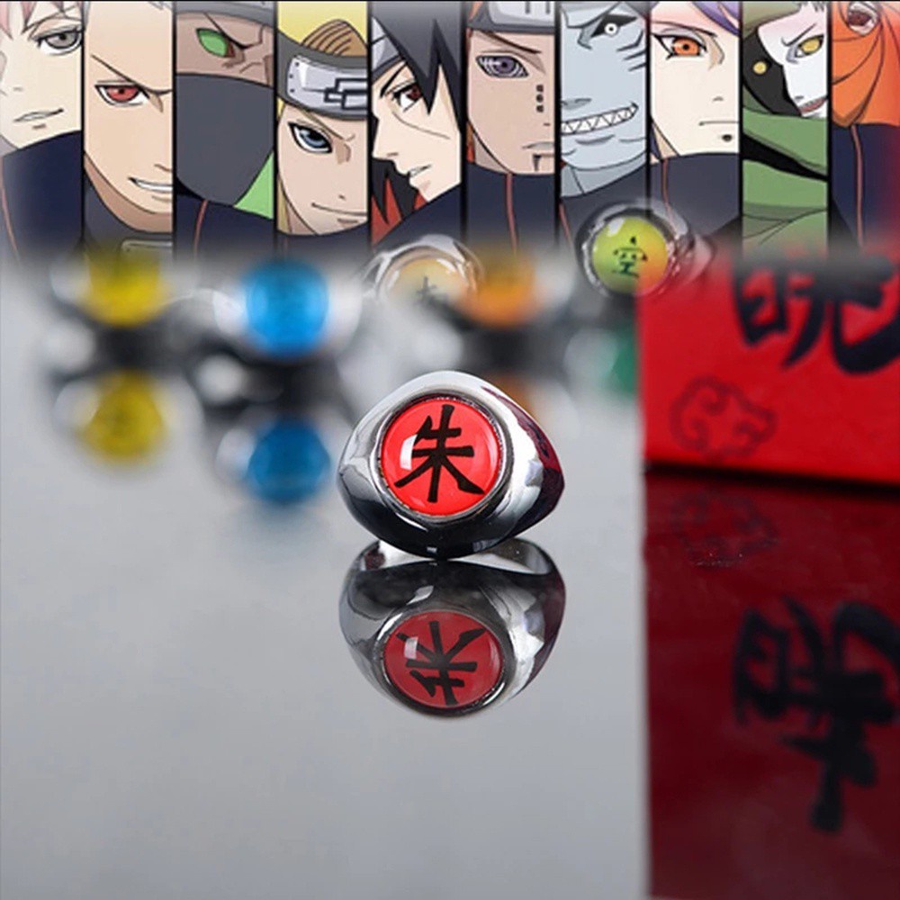 Nhẫn phong cách anime Akatsuki Itachi Pain Orojimaru Zhu nhiều màu tùy chọn cho nam nữ