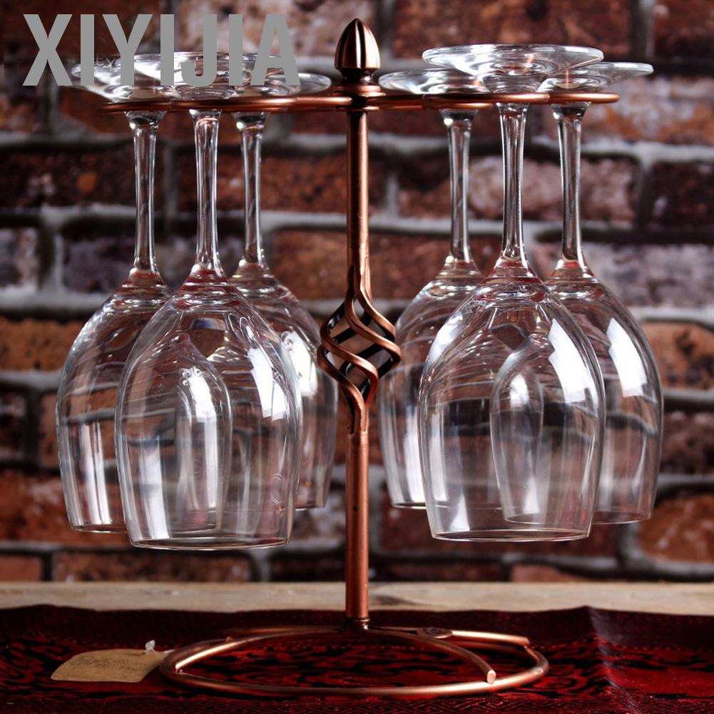 Xiyijia Straight Retro Style Wine Glass Rack Holder Cup Hanging Shelf Organizer for Home Bar Restaurant