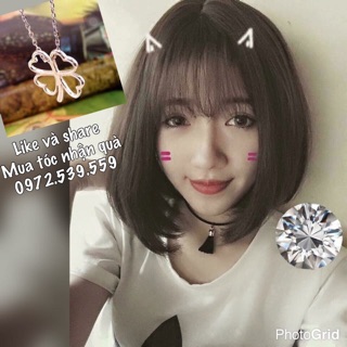 Tóc Nguyên đầu ngắn vic cụp tặng lược chuyên dụng + lưới chùm đầu