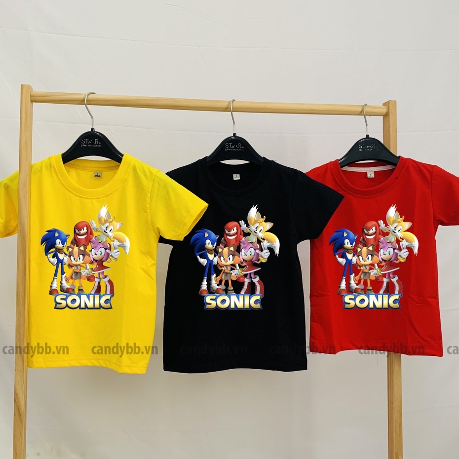 Áo thun Nhím Sonic bé trai nhiều màu từ 10kg đến 65kg