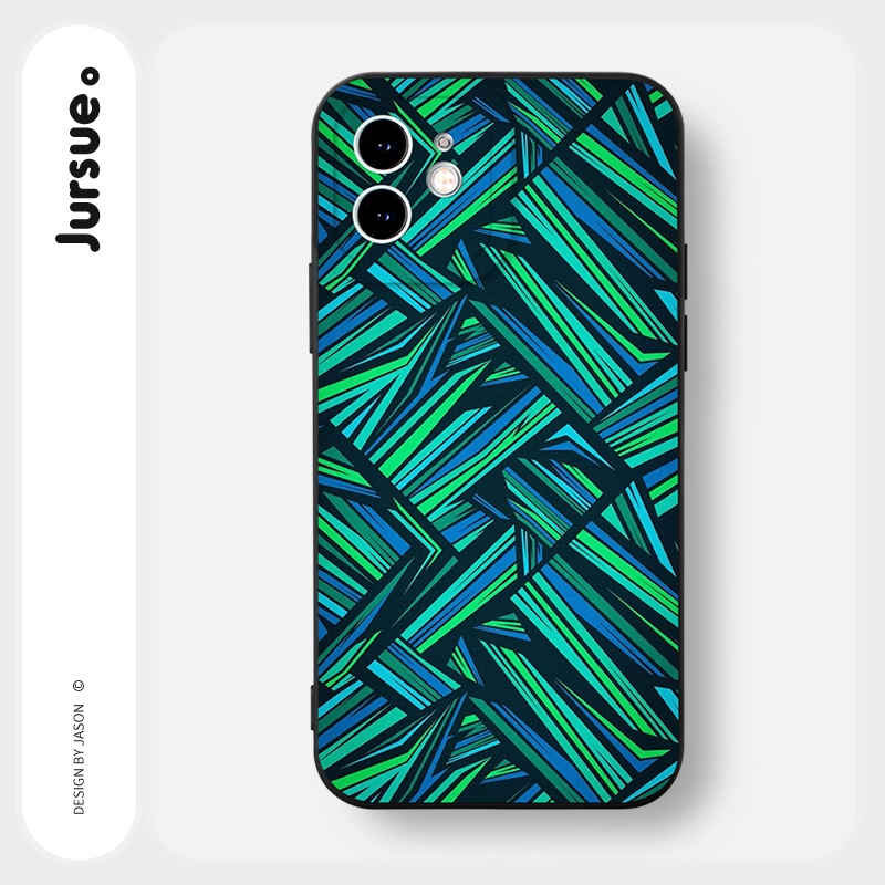 Ốp lưng JURSUE mềm chống bẩn hình độc lạ đen Cho iPhone 14 13 12 11 Pro Max SE 2020 X XR XS 8 7 ip 6S 6 Plus Y2340