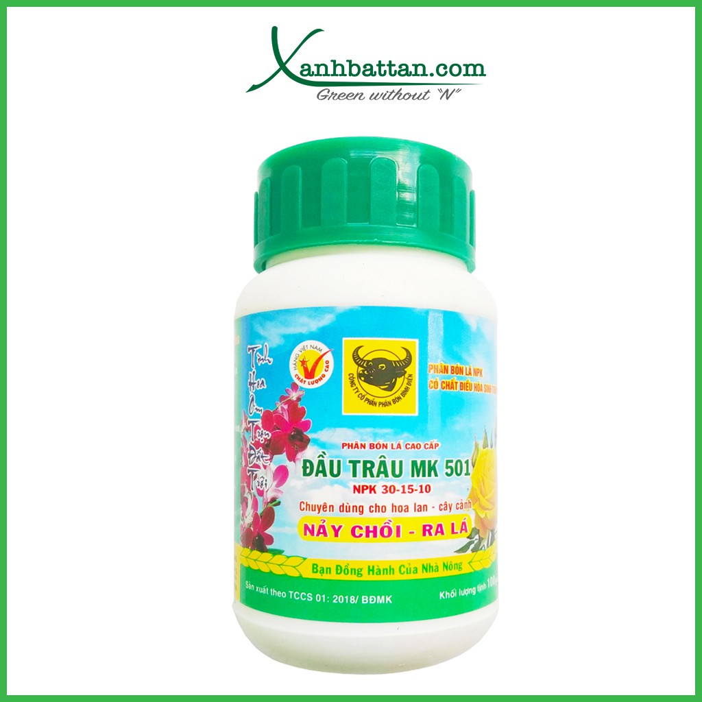 Phân Bón Đầu Trâu MK 501 - Siêu Kích Chồi Và Lá Lọ 100 Gram