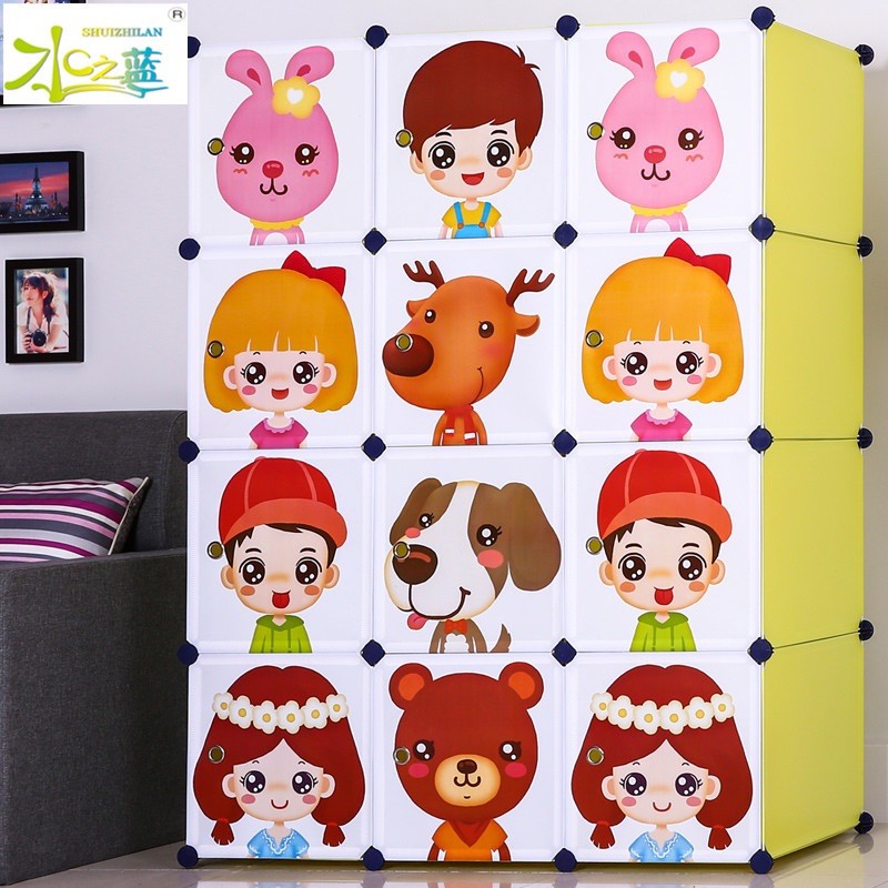 TỦ NHỰA LẮP GHÉP 12 Ô HỒNG CỬA MICKEY SIZE SÂU 47cm dành cho bé. Tặng kèm 2 treo đồ