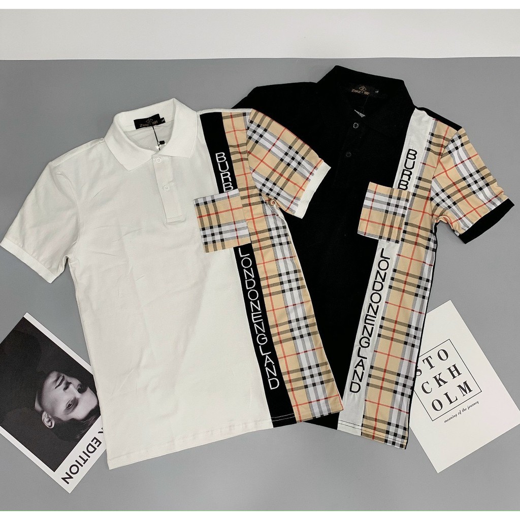 Áo thun nam giá rẻ có cổ tay ngắn kiểu BBR vải đẹp co dãn 2 màu cao cấp AHFASHION | BigBuy360 - bigbuy360.vn